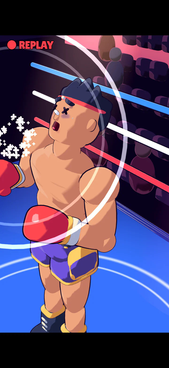 KO の瞬間のリプレイ