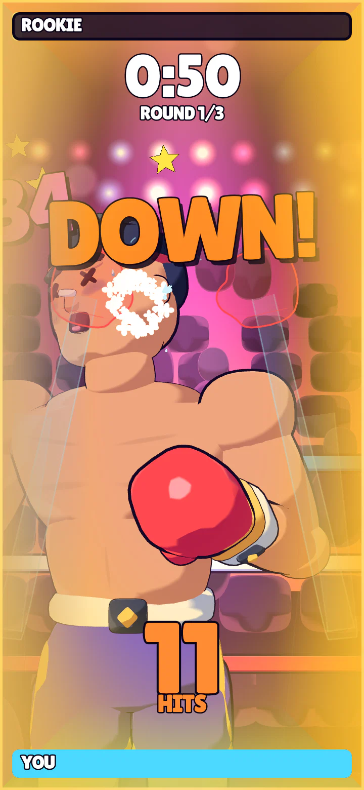 O rival indo à lona com um DOWN!